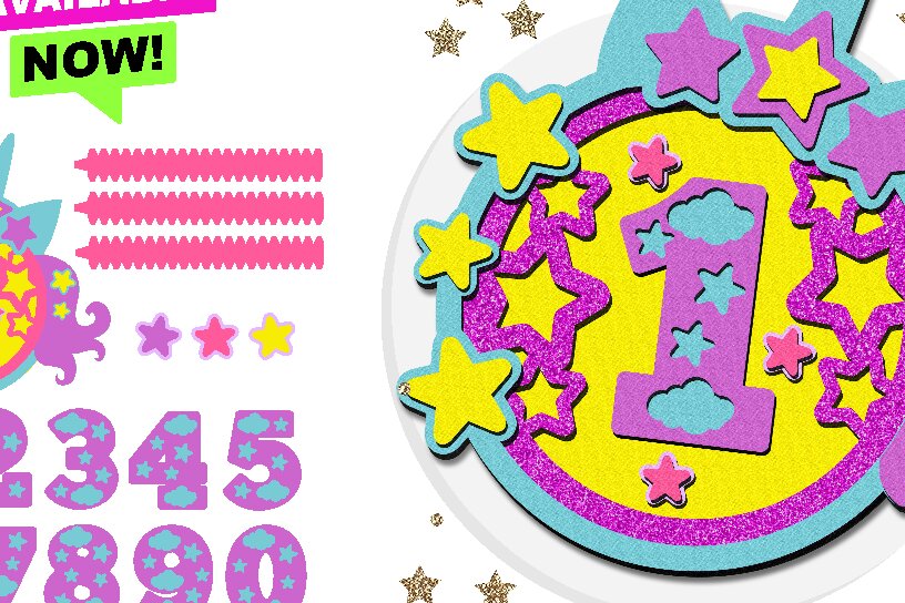 Σετ των 2 Intra απο ξύλο plywood 3mm-4mm πάχος – Unicorn Cake Topper Δίασταση  20x20 cm INTRAFABR-82091392