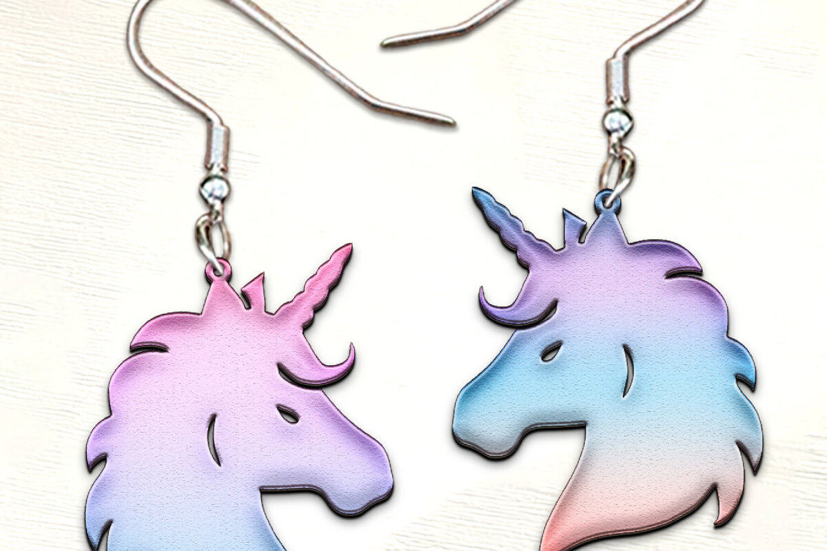 Σετ των 3 Intra απο ξύλο plywood 3mm-4mm πάχος – Σκουλαρίκια Unicorn. Σκουλαρίκι Boho Δίασταση  5x5 cm INTRAFABR-122493313