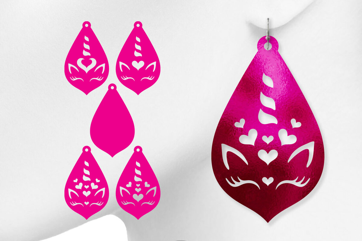 Σετ των 3 Intra απο ξύλο plywood 3mm-4mm πάχος – Σετ σκουλαρίκια Unicorn Δίασταση  5x5 cm INTRAFABR-8826621