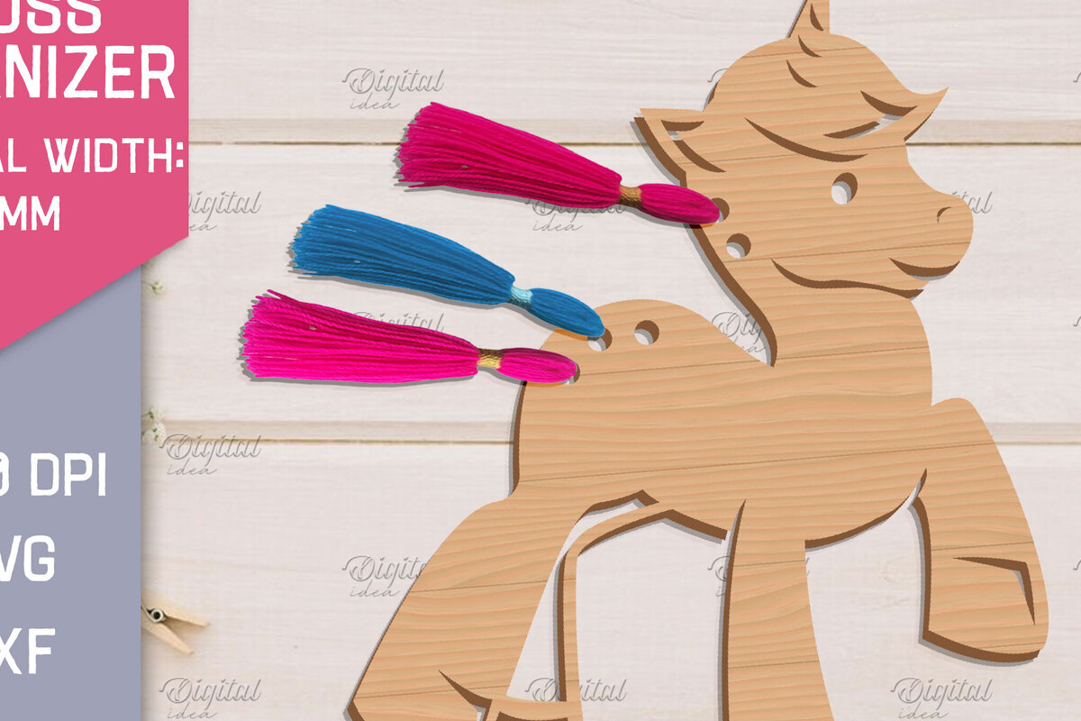 Σετ των 2 Intra απο ξύλο plywood 3mm-4mm πάχος – Organizer Unicorn Floss. Laser αποθήκευσης Δίασταση  20x20 cm INTRAFABR-83739985