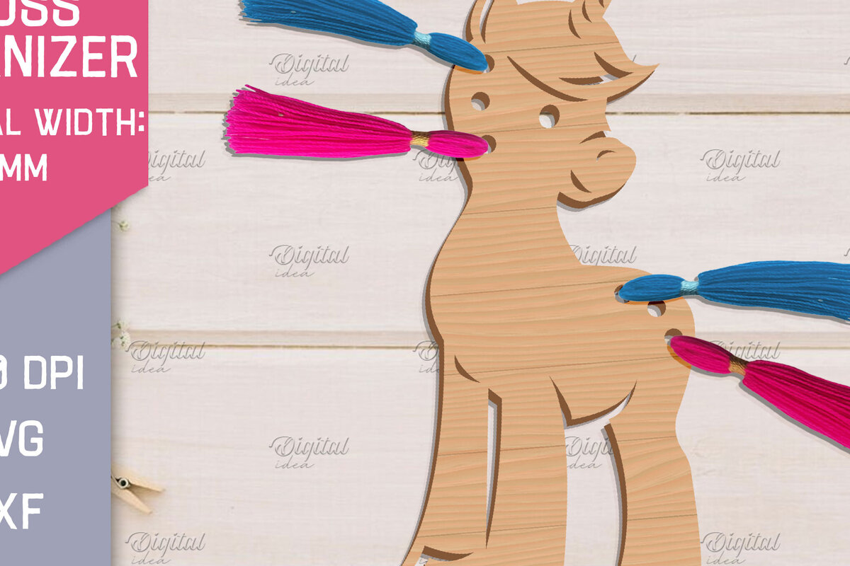 Σετ των 2 Intra απο ξύλο plywood 3mm-4mm πάχος – Organizer Unicorn Floss. Laser αποθήκευσης Δίασταση  20x20 cm INTRAFABR-83740067