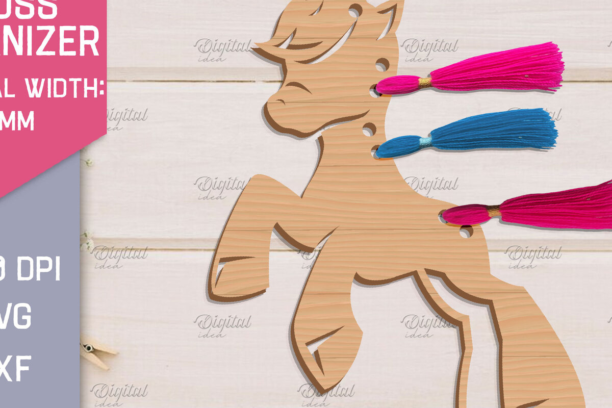 Σετ των 2 Intra απο ξύλο plywood 3mm-4mm πάχος – Organizer Unicorn Floss. Laser αποθήκευσης Δίασταση  20x20 cm INTRAFABR-83740153