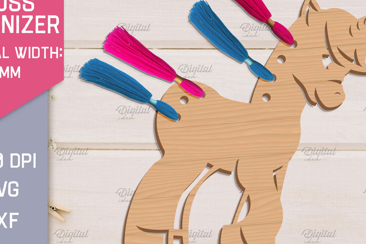 Σετ των 2 Intra απο ξύλο plywood 3mm-4mm πάχος – Organizer Unicorn Floss. Laser αποθήκευσης Δίασταση  20x20 cm INTRAFABR-83739840