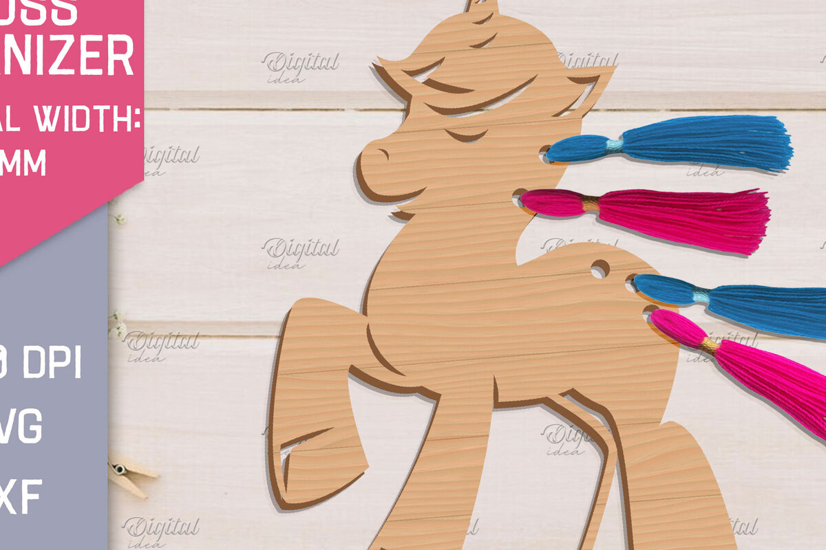 Σετ των 2 Intra απο ξύλο plywood 3mm-4mm πάχος – Organizer Unicorn Floss. Laser αποθήκευσης Δίασταση  20x20 cm INTRAFABR-83739914