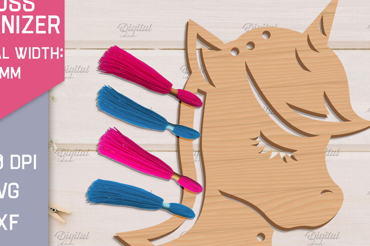 Σετ των 2 Intra απο ξύλο plywood 3mm-4mm πάχος – Organizer Unicorn Floss. Laser αποθήκευσης Δίασταση  20x20 cm INTRAFABR-83739940