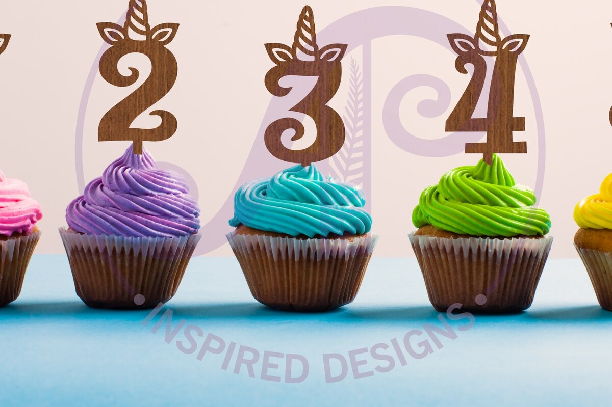 Σετ των 2 Intra απο ξύλο plywood 3mm-4mm πάχος – Unicorn Horn Cupcake Toppers, 11 σχέδια Δίασταση  20x20 cm INTRAFABR-93350995