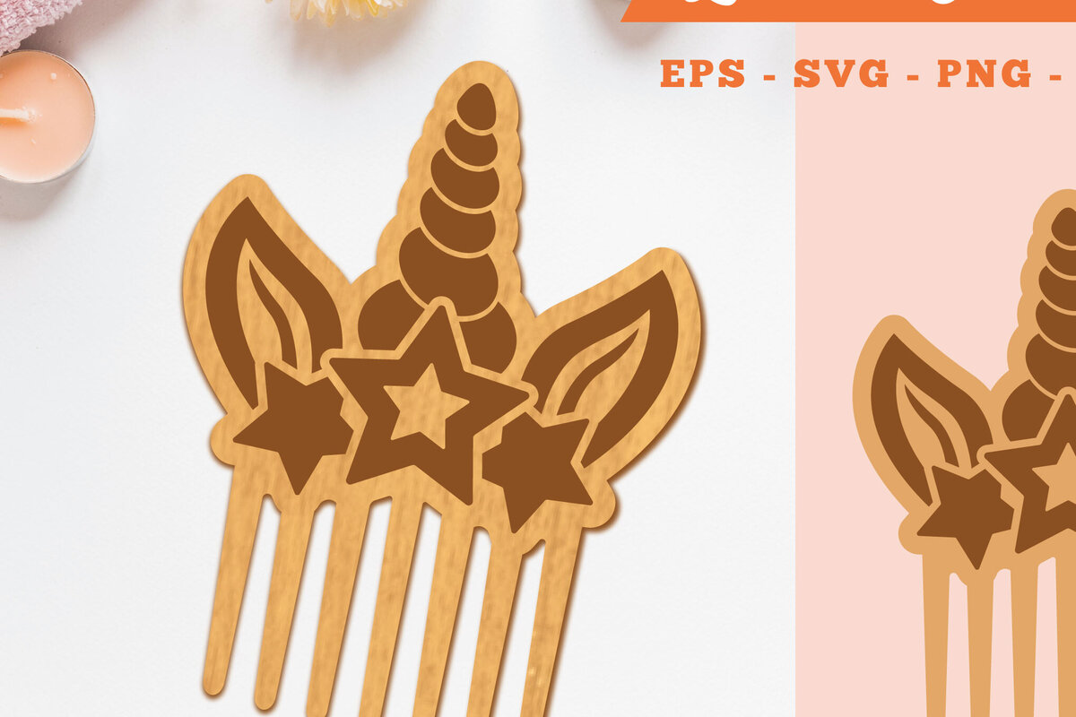 Σετ των 2 Intra απο ξύλο plywood 3mm-4mm πάχος – Unicorn Comb 2 Δίασταση  20x20 cm INTRAFABR-105418068