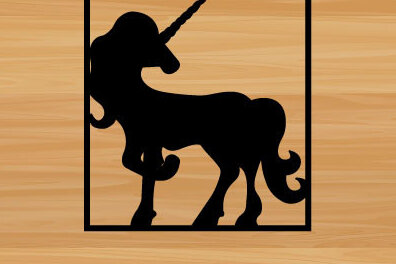 Σετ των 2 Intra απο ξύλο plywood 3mm-4mm πάχος – Unicorn File Wall Art Δίασταση  40x30 cm INTRAFABR-67865957