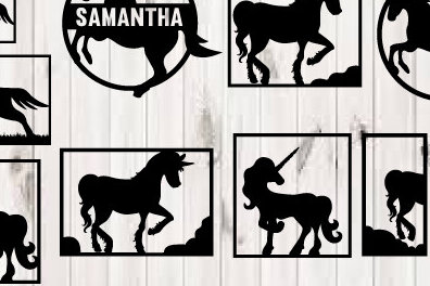 Intra απο ξύλο plywood 3mm-4mm πάχος – Αρχείο κοπής με λέιζερ μεταλλικού τοίχου Unicorn Δίασταση  40x30 cm INTRAFABR-98365710