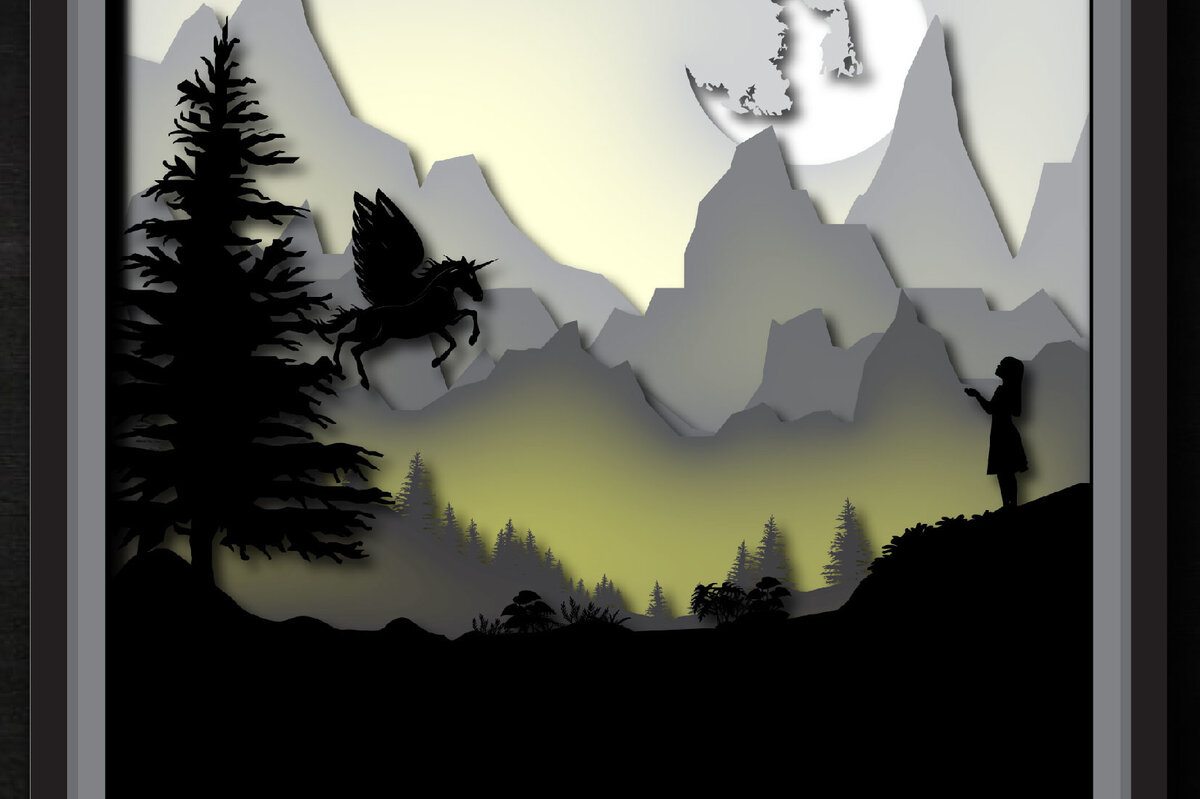 Σετ των 2 Intra απο ξύλο plywood 3mm-4mm πάχος – Unicorn Multilayer Shadow Box Δίασταση  20x20 cm INTRAFABR-24677034