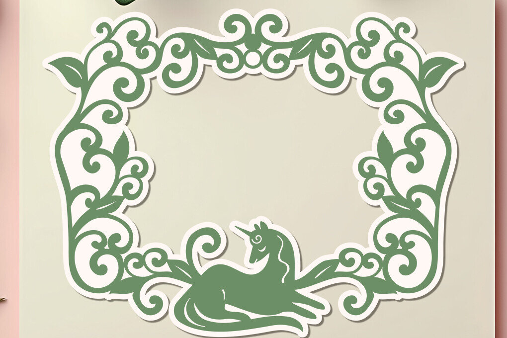 Intra απο ξύλο plywood 3mm-4mm πάχος – Unicorn Rectangle Layered Frame Δίασταση  45x45 cm INTRAFABR-119634932