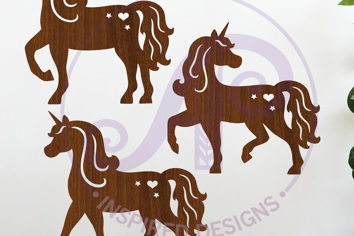 Intra απο ξύλο plywood 3mm-4mm πάχος – Μονόκερος Silhouette Τέχνη τοίχου με Δίασταση  40x30 cm INTRAFABR-120381607