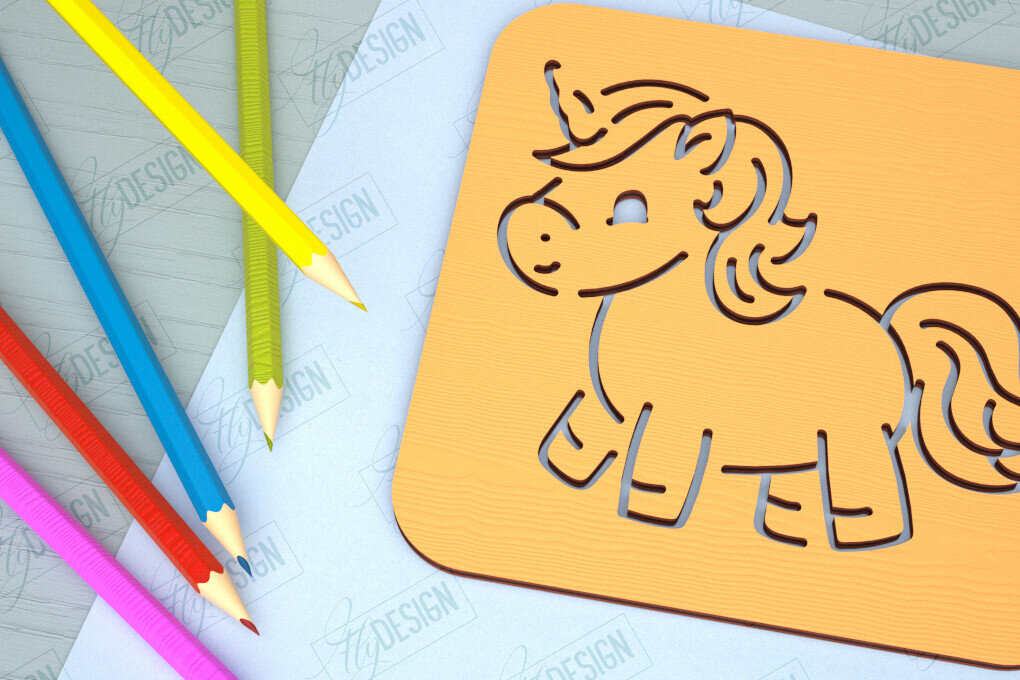 Σετ των 2 Intra απο ξύλο plywood 3mm-4mm πάχος – Unicorn Tracing Board | Πρότυπο σχεδίασης Δίασταση  20x20 cm INTRAFABR-98131524