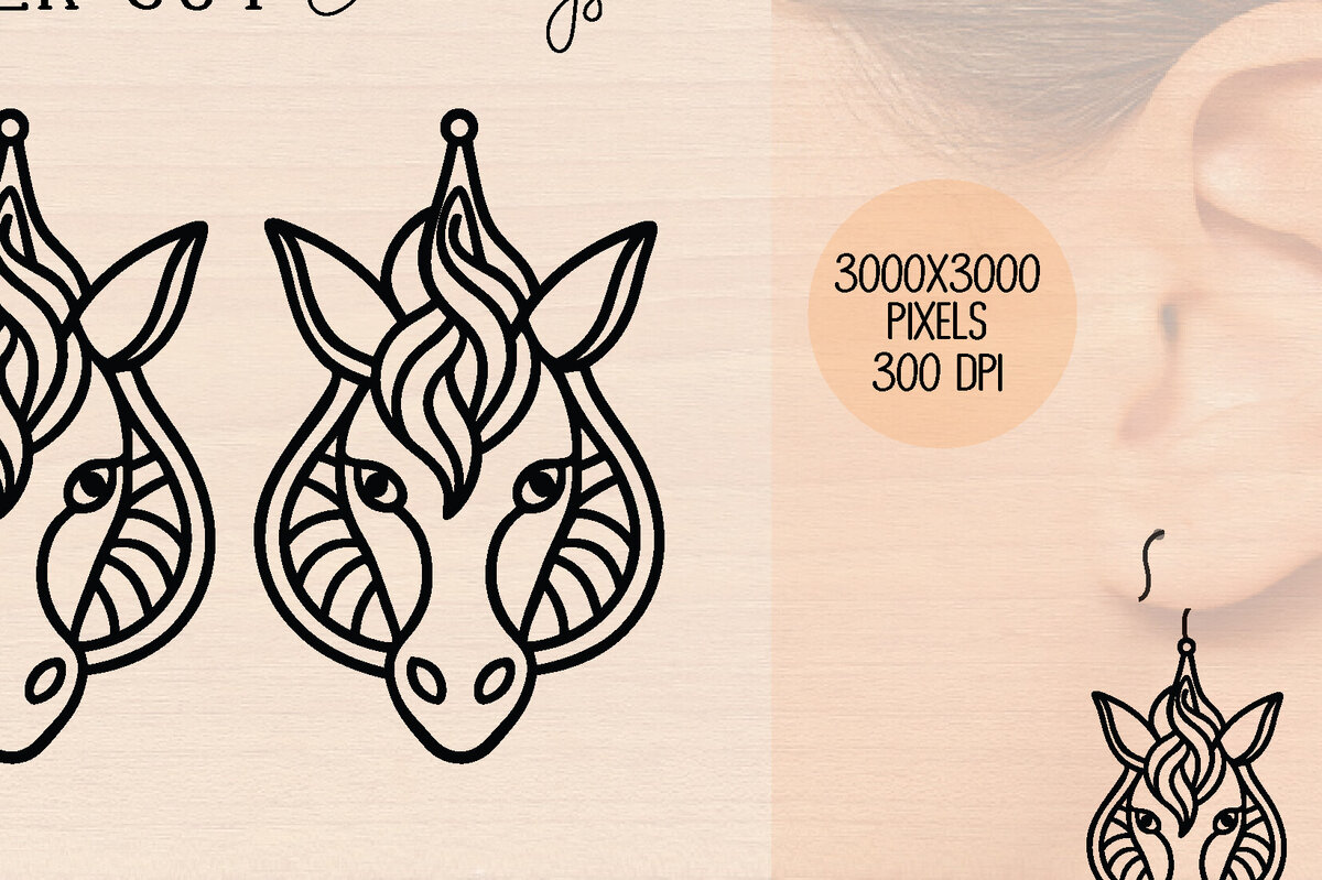 Σετ των 3 Intra απο ξύλο plywood 3mm-4mm πάχος – Ξύλινα σκουλαρίκια Unicorn Δίασταση  5x5 cm INTRAFABR-120601240