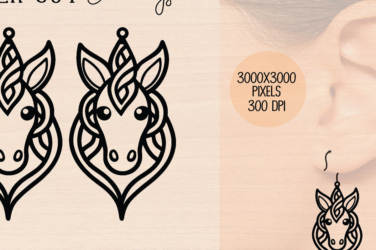 Σετ των 3 Intra απο ξύλο plywood 3mm-4mm πάχος – Ξύλινα σκουλαρίκια Unicorn Δίασταση  5x5 cm INTRAFABR-120601405