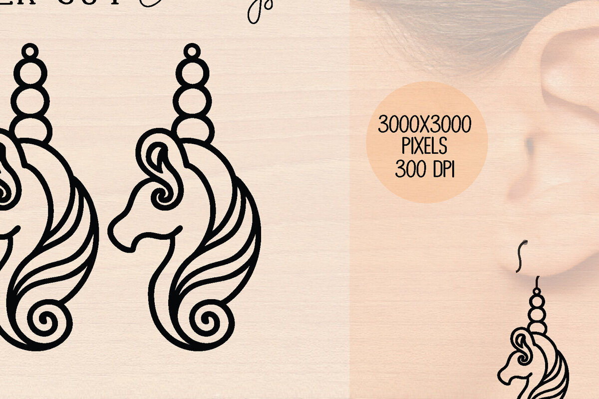 Σετ των 3 Intra απο ξύλο plywood 3mm-4mm πάχος – Ξύλινα σκουλαρίκια Unicorn Δίασταση  5x5 cm INTRAFABR-120599849