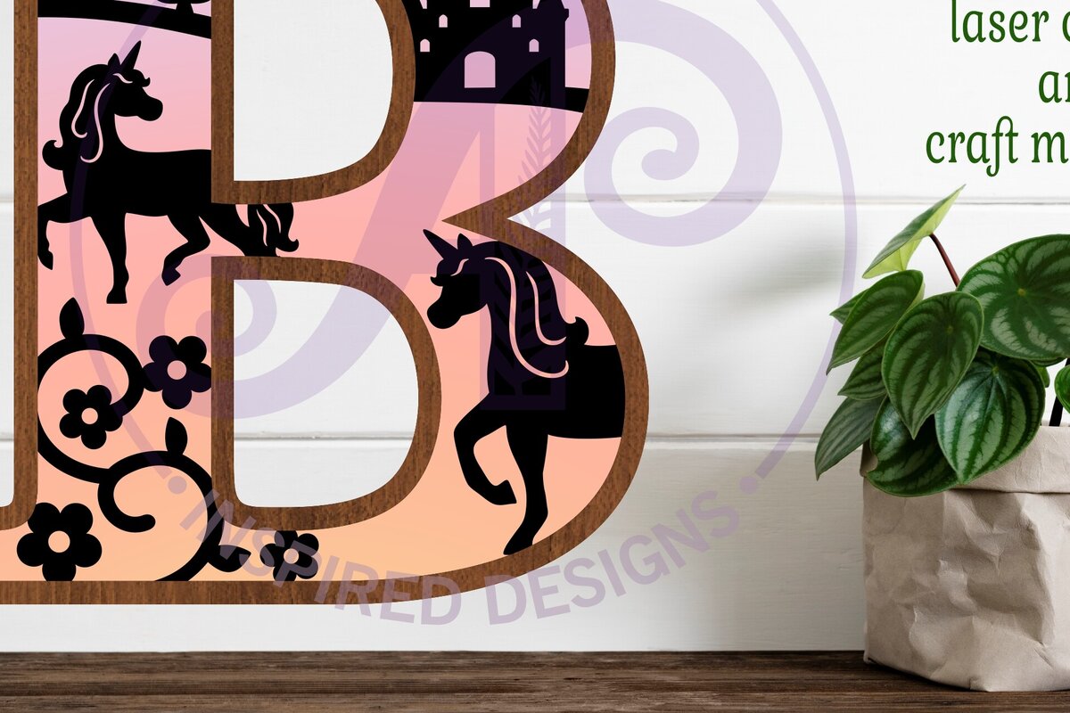 Intra απο ξύλο plywood 3mm-4mm πάχος – Μονόκεροι επιστολή τοίχου Β Δίασταση  40x30 cm INTRAFABR-118389012