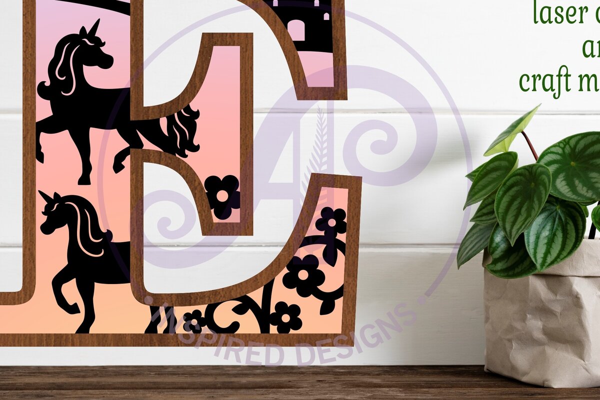 Intra απο ξύλο plywood 3mm-4mm πάχος – Μονόκεροι επιστολή τοίχου Ε Δίασταση  40x30 cm INTRAFABR-118388942