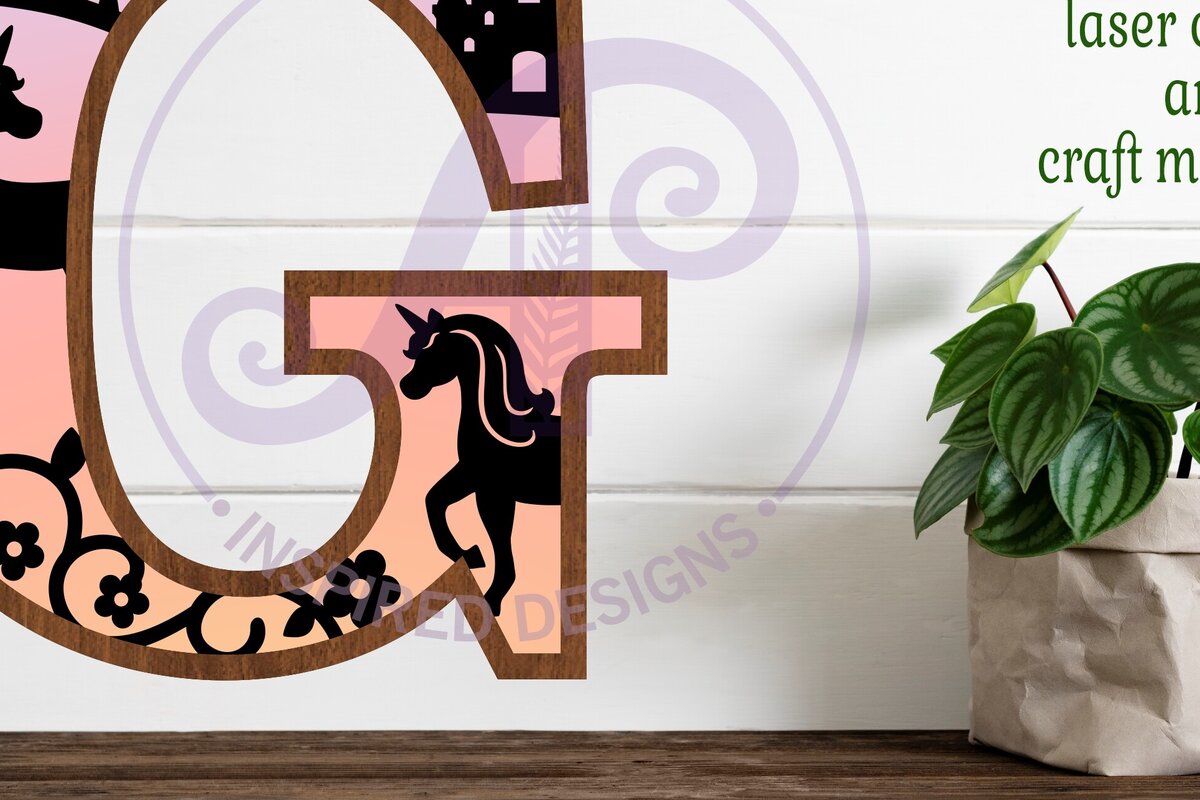 Intra απο ξύλο plywood 3mm-4mm πάχος – Μονόκεροι επιστολή τοίχου G Δίασταση  40x30 cm INTRAFABR-118388922