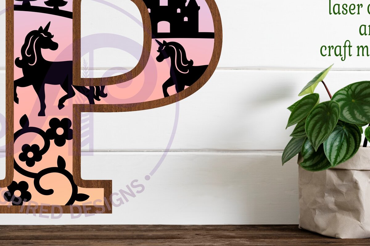 Intra απο ξύλο plywood 3mm-4mm πάχος – Μονόκεροι επιστολή τοίχου P Δίασταση  40x30 cm INTRAFABR-118388785