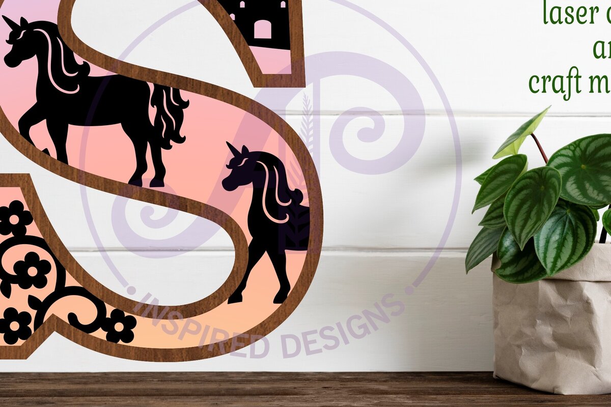 Intra απο ξύλο plywood 3mm-4mm πάχος – Μονόκεροι επιστολή τοίχου S Δίασταση  40x30 cm INTRAFABR-118388739