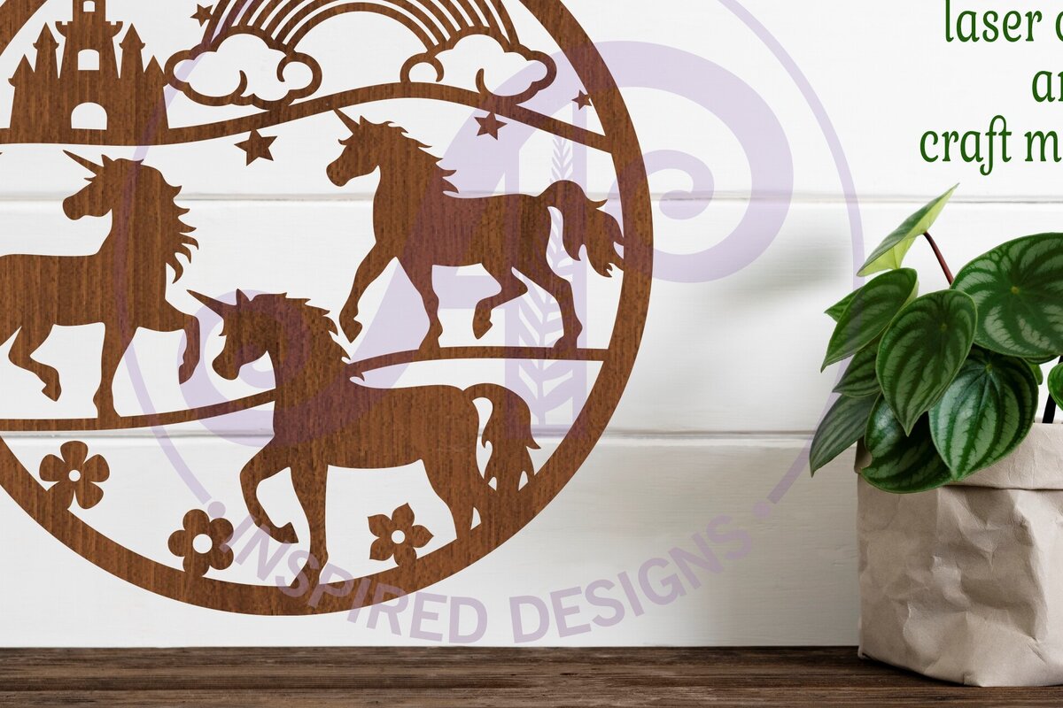 Intra απο ξύλο plywood 3mm-4mm πάχος – Επιγραφή τοίχου Unicorns, Αρχείο. Διάνυσμα Δίασταση  40x30 cm INTRAFABR-79972554