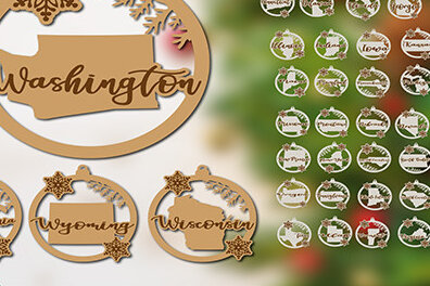 Σετ των 2 Intra απο ξύλο plywood 3mm-4mm πάχος – Πακέτο στολιδιών Ηνωμένων Πολιτειών. Δίασταση  20x20 cm INTRAFABR-18885748