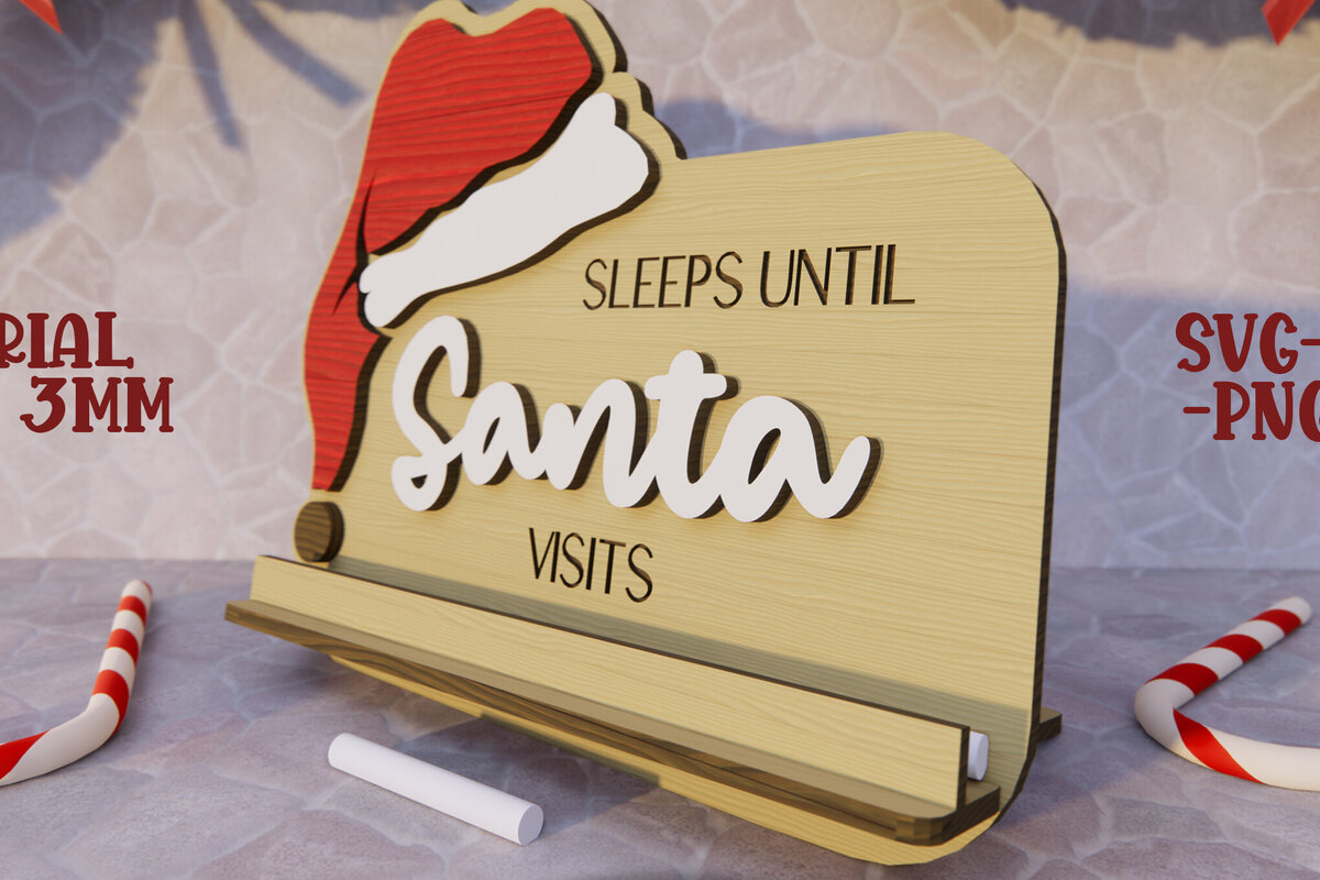 Σετ των 2 Intra απο ξύλο plywood 3mm-4mm πάχος – Μέχρι να επισκεφθεί ο Άγιος Βασίλης Δίασταση  20x20 cm INTRAFABR-79520901