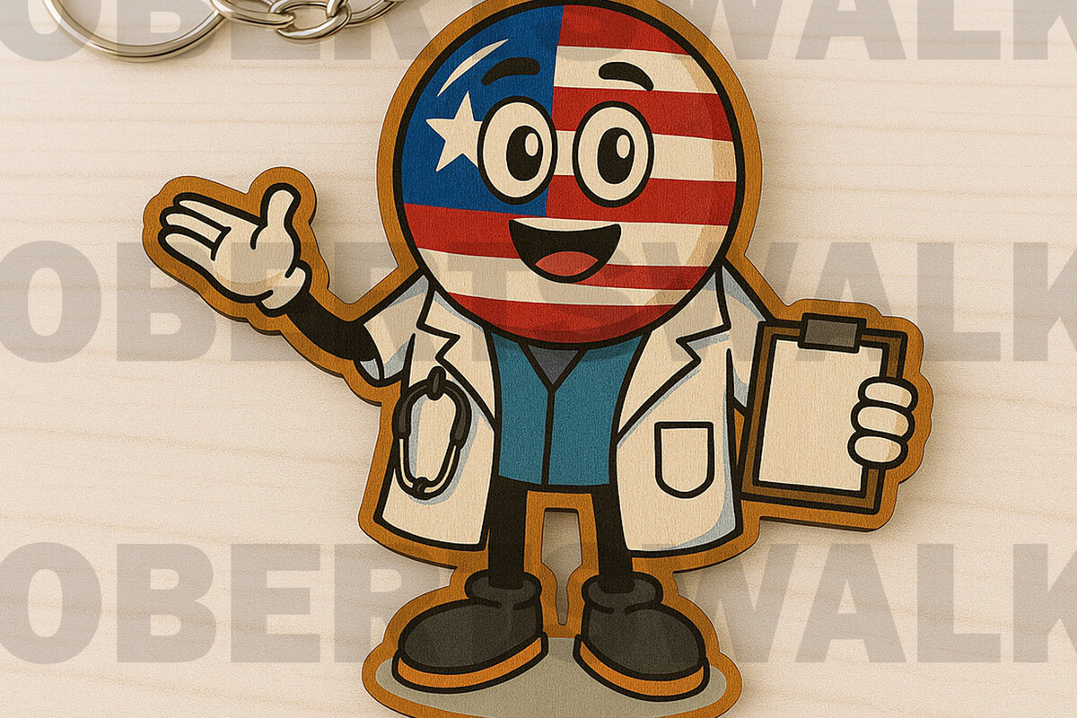 Σετ των 3 Intra απο ξύλο plywood 3mm-4mm πάχος – USA Doctor Keychain Δίασταση  5x5 cm INTRAFABR-122934378