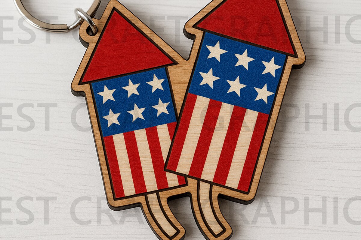 Σετ των 3 Intra απο ξύλο plywood 3mm-4mm πάχος – Μπρελόκ USA Fireworks Δίασταση  5x5 cm INTRAFABR-122937401