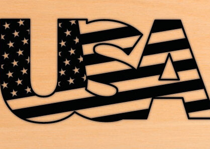 Intra απο ξύλο plywood 3mm-4mm πάχος – Αρχεία κοπής με λέιζερ ς τέχνης τοίχου USA Flag Δίασταση  40x30 cm INTRAFABR-69863154