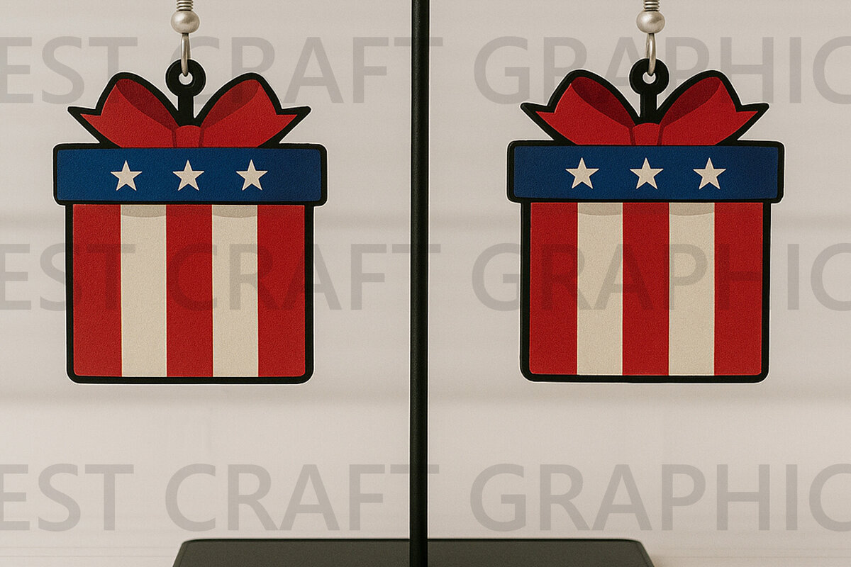 Σετ των 3 Intra απο ξύλο plywood 3mm-4mm πάχος – USA Gift Box Σκουλαρίκια Δίασταση  5x5 cm INTRAFABR-122737867