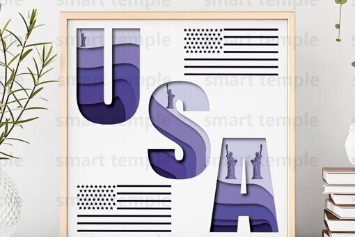 Σετ των 2 Intra απο ξύλο plywood 3mm-4mm πάχος – USA Papercutting, USA Αρχείο Δίασταση  20x20 cm INTRAFABR-78981296