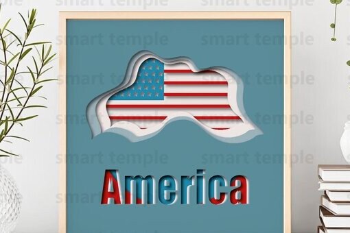 Σετ των 2 Intra απο ξύλο plywood 3mm-4mm πάχος – Αρχείο USA για Cricut, USA Shadwo Box Δίασταση  20x20 cm INTRAFABR-78982299