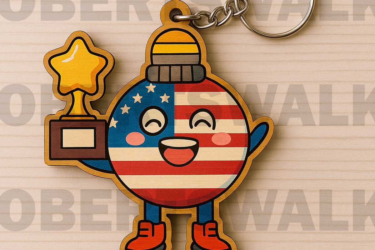 Σετ των 3 Intra απο ξύλο plywood 3mm-4mm πάχος – Μπρελόκ με τρόπαιο ΗΠΑ Δίασταση  5x5 cm INTRAFABR-122602473