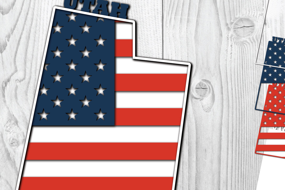 Σετ των 2 Intra απο ξύλο plywood 3mm-4mm πάχος – Γιούτα ΗΠΑ 3D Σημαία Δίασταση  20x20 cm INTRAFABR-65275471