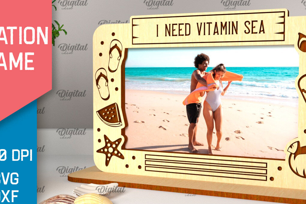 Σετ των 2 Intra απο ξύλο plywood 3mm-4mm πάχος – Κοπή λέιζερ κορνίζας διακοπών Δίασταση  20x20 cm INTRAFABR-98904385