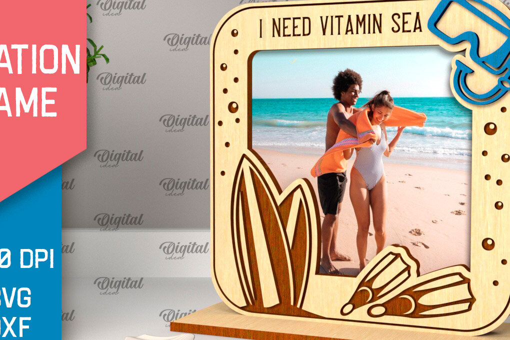 Σετ των 2 Intra απο ξύλο plywood 3mm-4mm πάχος – Κοπή λέιζερ κορνίζας διακοπών Δίασταση  20x20 cm INTRAFABR-98904244