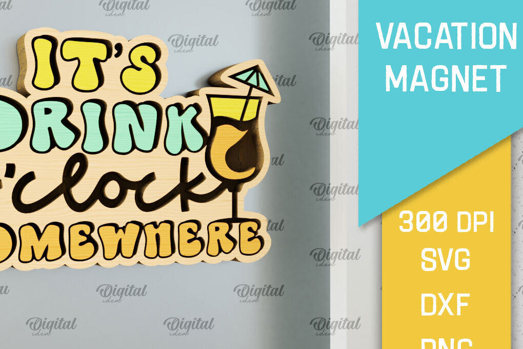 Σετ των 2 Intra απο ξύλο plywood 3mm-4mm πάχος – Ξύλινο μαγνήτη για διακοπές με λέιζερ Δίασταση  20x20 cm INTRAFABR-98122296