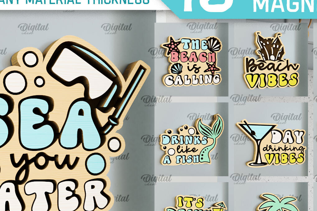 Σετ των 2 Intra απο ξύλο plywood 3mm-4mm πάχος – Δέσμη κοπής με λέιζερ με ξύλινους μαγνήτες διακοπών Δίασταση  20x20 cm INTRAFABR-98127267