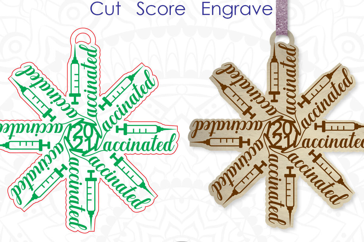 Σετ των 2 Intra απο ξύλο plywood 3mm-4mm πάχος – Εμβολιασμένο Στολίδι, Χριστουγεννιάτικα Στολίδια Δίασταση  20x20 cm INTRAFABR-10386433