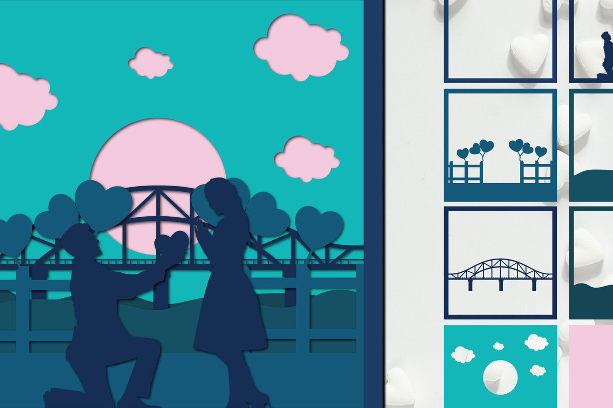 Σετ των 2 Intra απο ξύλο plywood 3mm-4mm πάχος – Valentine 3d Paper Cout Αρχείο Δίασταση  20x20 cm INTRAFABR-23184108