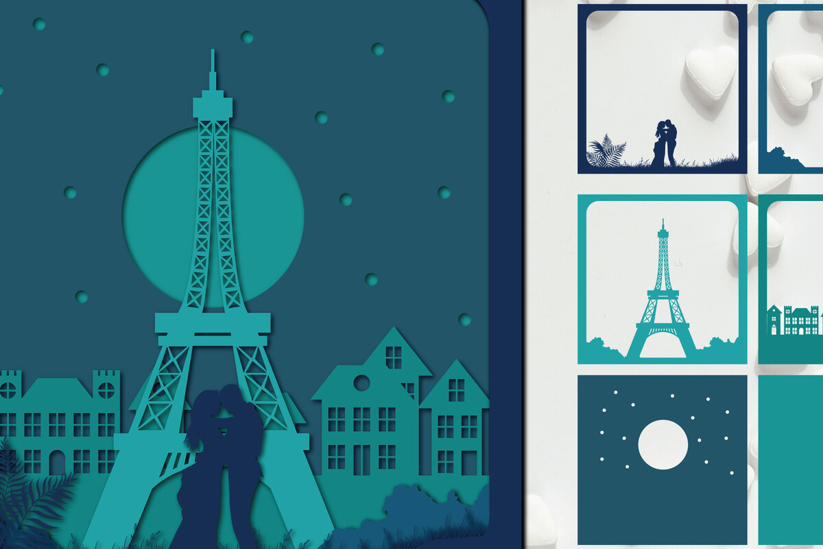 Σετ των 2 Intra απο ξύλο plywood 3mm-4mm πάχος – Valentine 3d Paper Cout Αρχείο Δίασταση  20x20 cm INTRAFABR-23184121