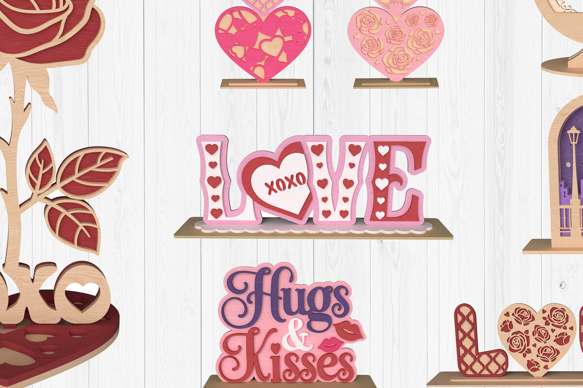 Intra απο ξύλο plywood 3mm-4mm πάχος – Πακέτο διακόσμησης για τρισδιάστατη Αγίου Βαλεντίνου Δίασταση  20x20 cm INTRAFABR-111651958