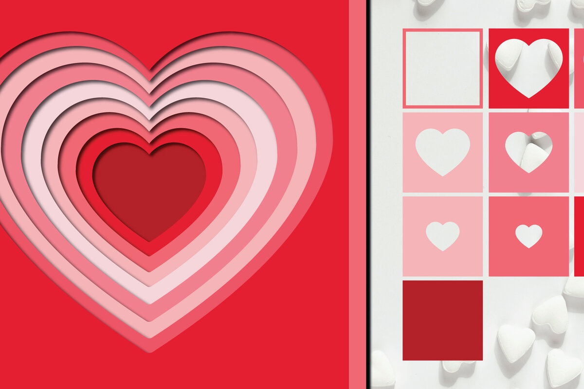 Σετ των 2 Intra απο ξύλο plywood 3mm-4mm πάχος – Valentine 3d Paper Love Δίασταση  20x20 cm INTRAFABR-23184135