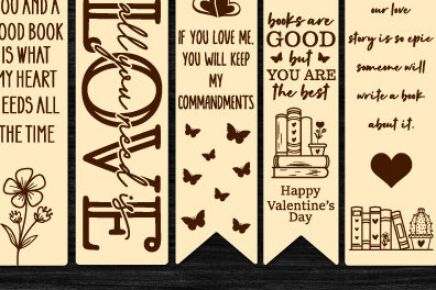 Σετ των 2 Intra απο ξύλο plywood 3mm-4mm πάχος – Πακέτο κοπής λέιζερ σελιδοδεικτών του Αγίου Βαλεντίνου Δίασταση  20x20 cm INTRAFABR-89384974