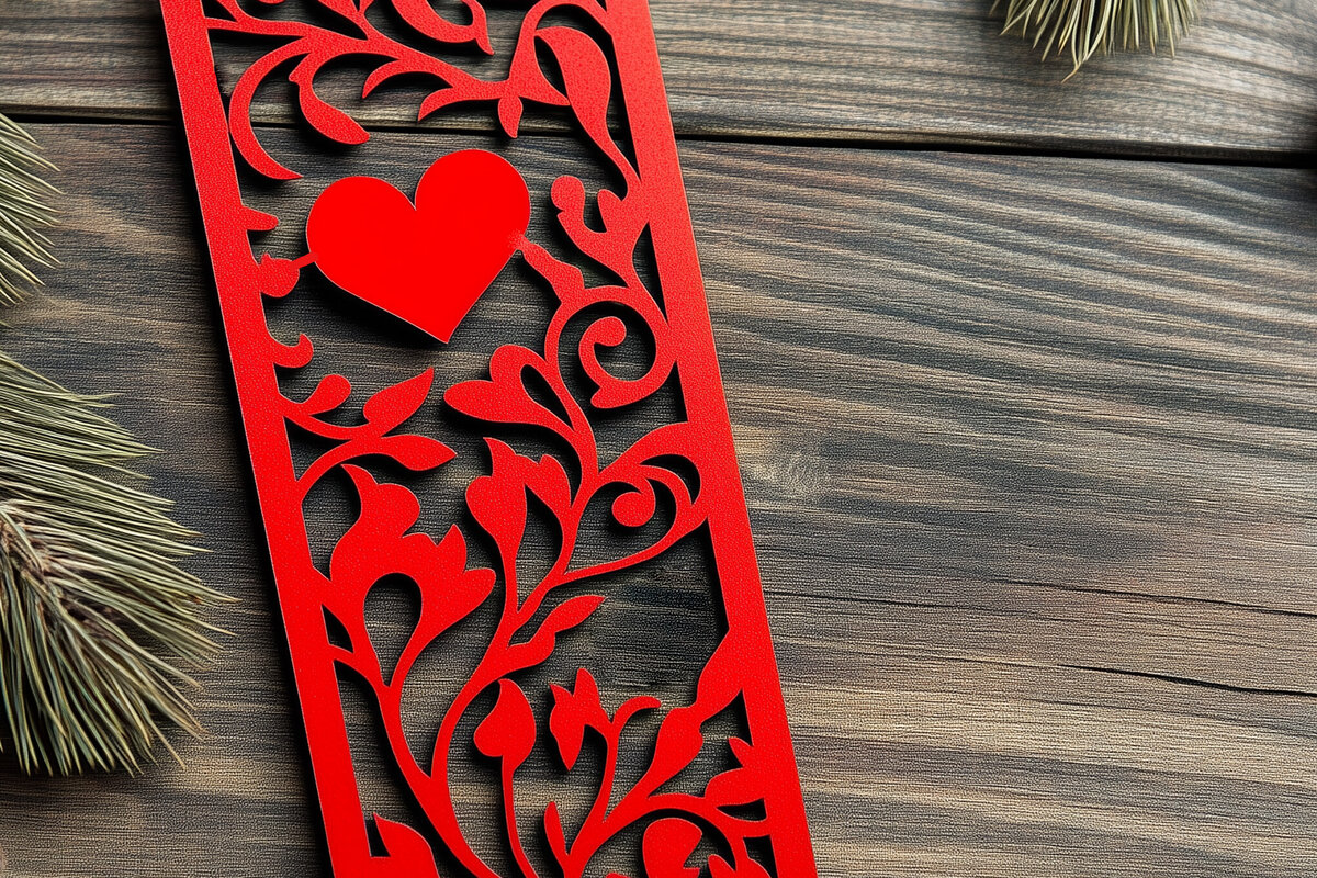 Σετ των 2 Intra απο ξύλο plywood 3mm-4mm πάχος – Valentine Bookmark Δίασταση  20x20 cm INTRAFABR-112073189