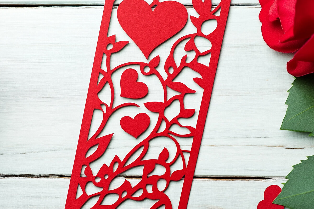 Σετ των 2 Intra απο ξύλο plywood 3mm-4mm πάχος – Valentine Bookmark Δίασταση  20x20 cm INTRAFABR-112073531