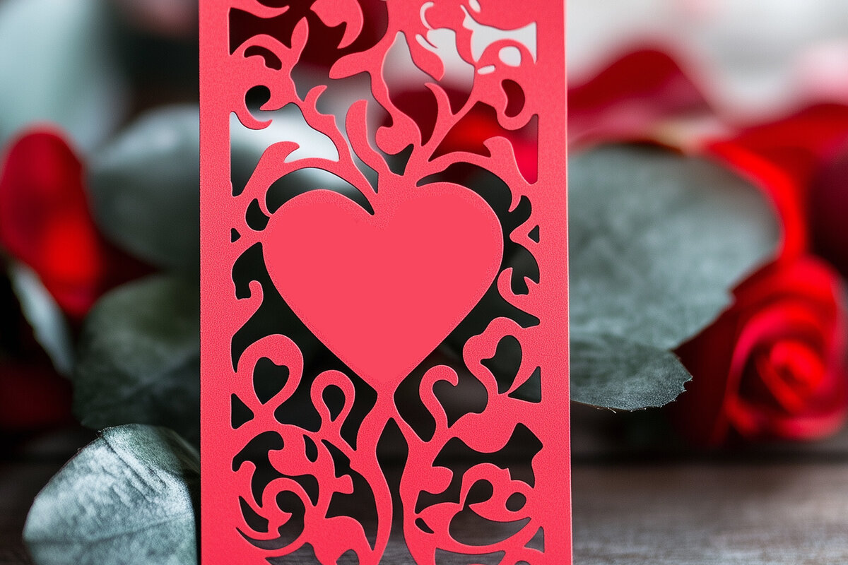 Σετ των 2 Intra απο ξύλο plywood 3mm-4mm πάχος – Valentine Bookmark Δίασταση  20x20 cm INTRAFABR-112094065