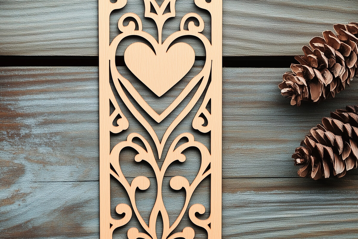 Σετ των 2 Intra απο ξύλο plywood 3mm-4mm πάχος – Valentine Bookmark Δίασταση  20x20 cm INTRAFABR-112094266